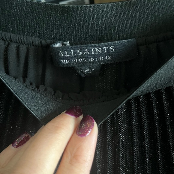 All Saints Veena Metallic Tulle Skirt - Picture 9 of 10